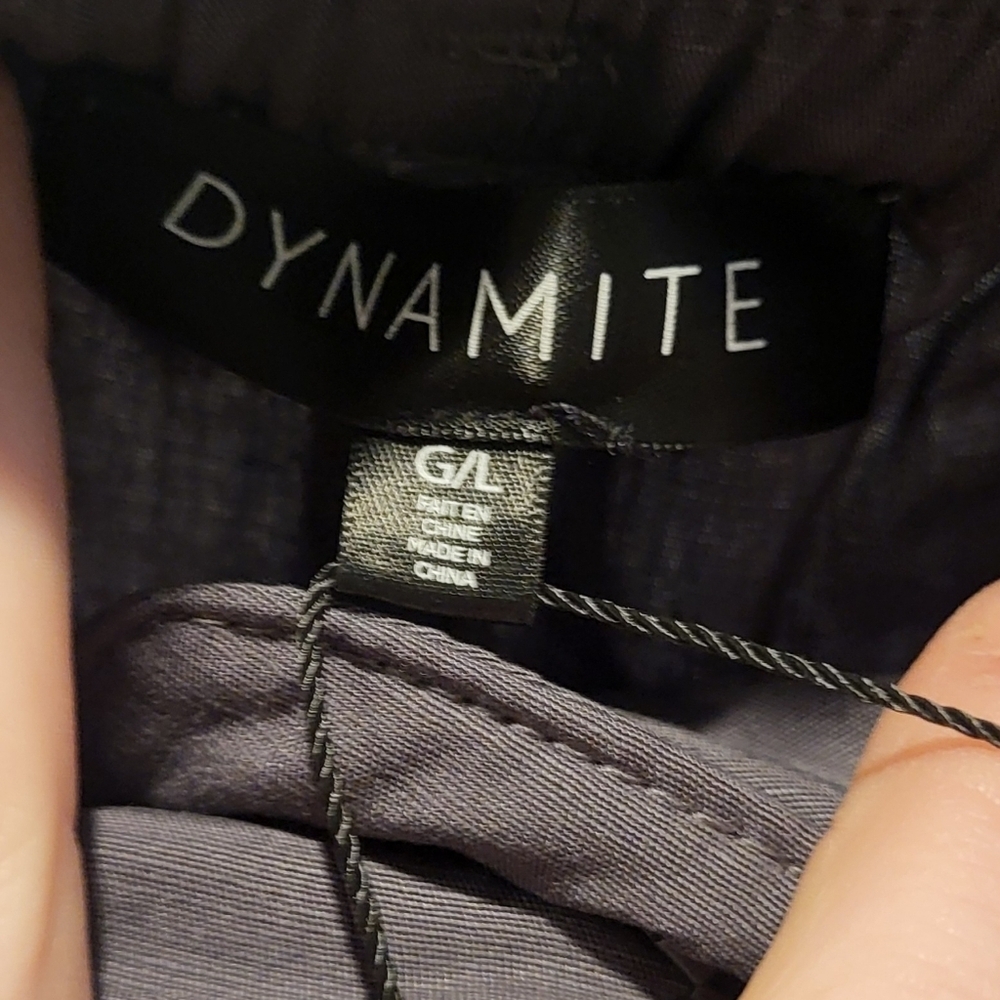 Dynamite Parachute Cargo Pants "Simone" Blackened Pearl Color Size Large NEW - Picture 4 of 9